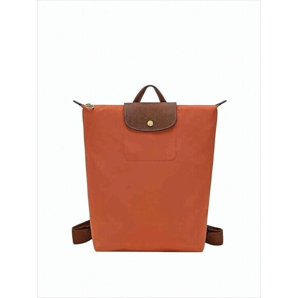 Longchamp Structured Rectangular Orange Backpack - NWT - Picture 1 of 3